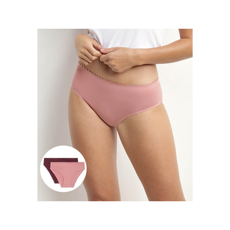 Dámské kalhotky 2 ks DIM BODY TOUCH MIDI BRIEF 2x - DIM - fialová