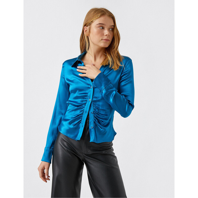 Koton Shirred Satin Shirt