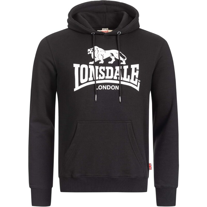 LONSDALE Mikina Fremington černá / bílá