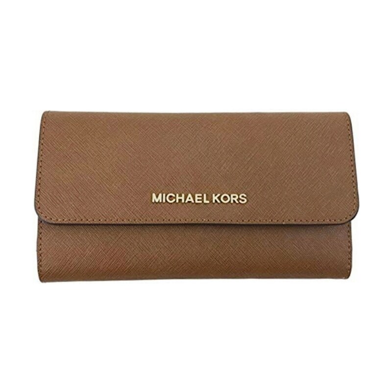 Michael Kors Trifold saffiano leather peněženka hnědá luggage