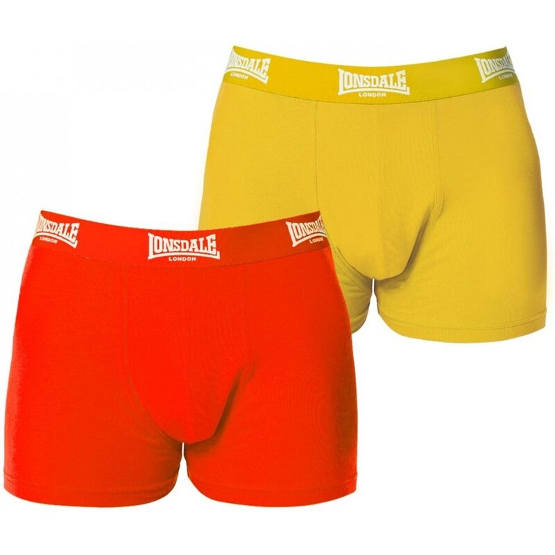 Lonsdale 2 Pack Trunk Mens Yellow/Red