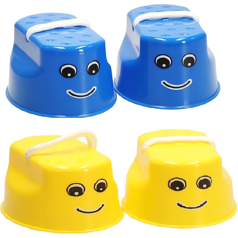 KIK KX6174 Dětské chůdy plast 16 x 11,5 x 6,5 cm ,1 pár žluté, 1 pár modré