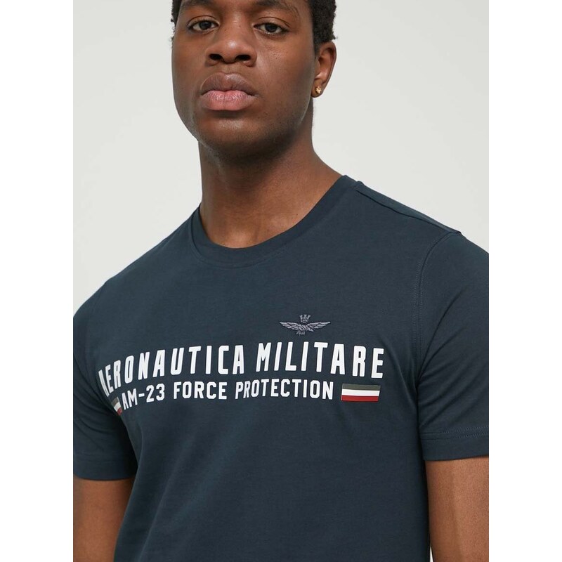 Bavlněné tričko Aeronautica Militare s potiskem