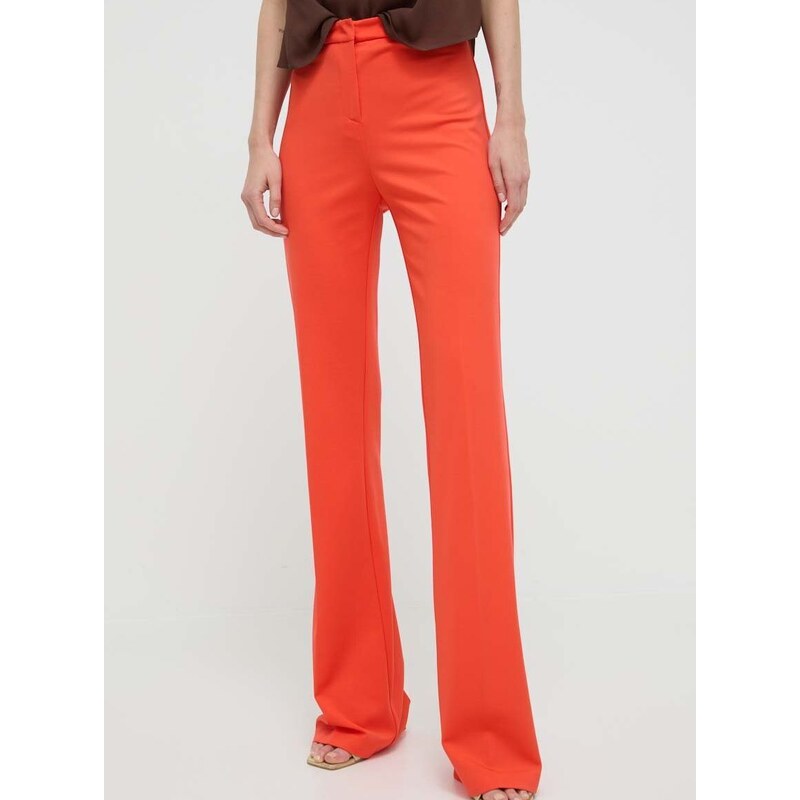 Kalhoty Pinko dámské, oranžová barva, zvony, high waist, 100054.A0HM