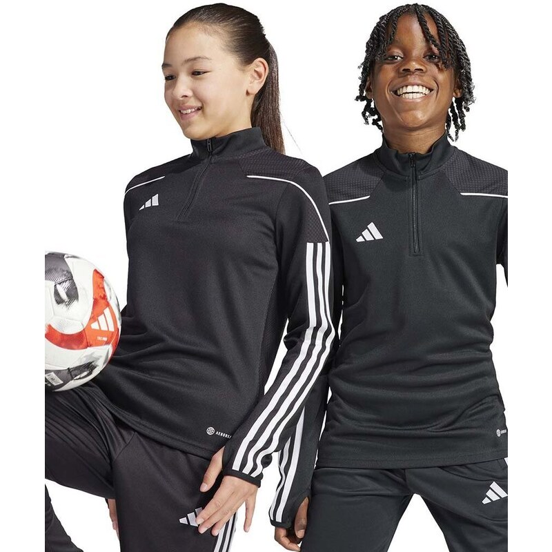 Dětské tričko s dlouhým rukávem adidas Performance TIRO23L TR TOPY černá barva, s aplikací