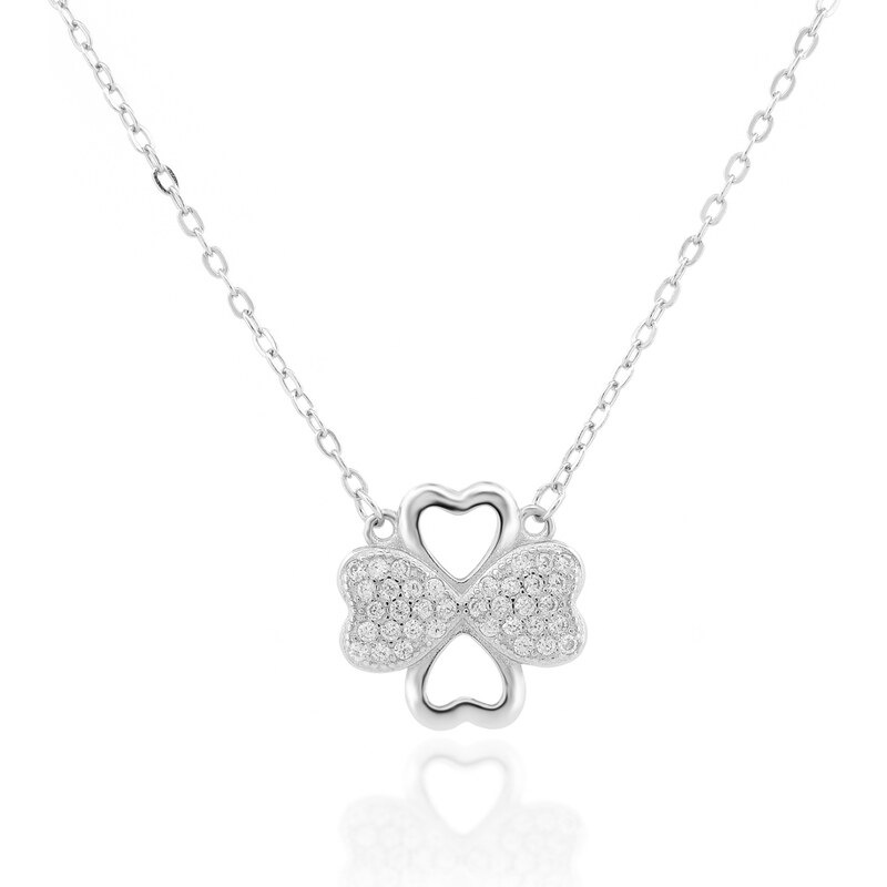 *Stříbrný náhrdelník Čtyřlístek pro štěstí | DG Šperky | Stříbro 925/1000