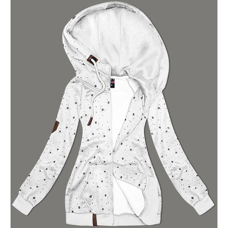 6&8 Fashion Dámská mikina s kapucí Stars light grey (2305)