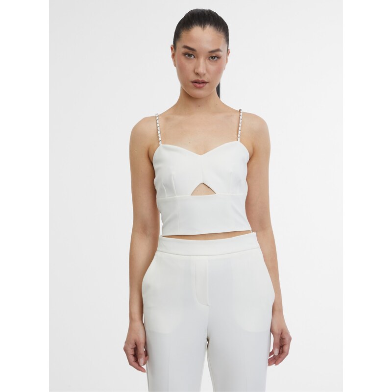 Krémový dámský crop top ORSAY