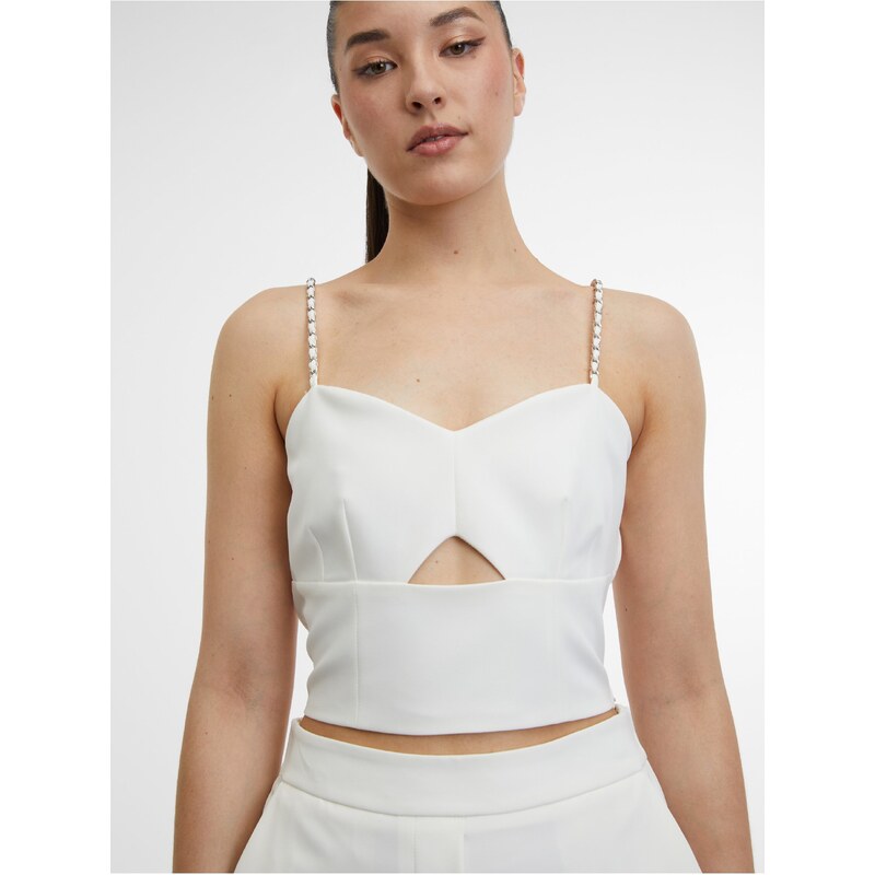 Krémový dámský crop top ORSAY