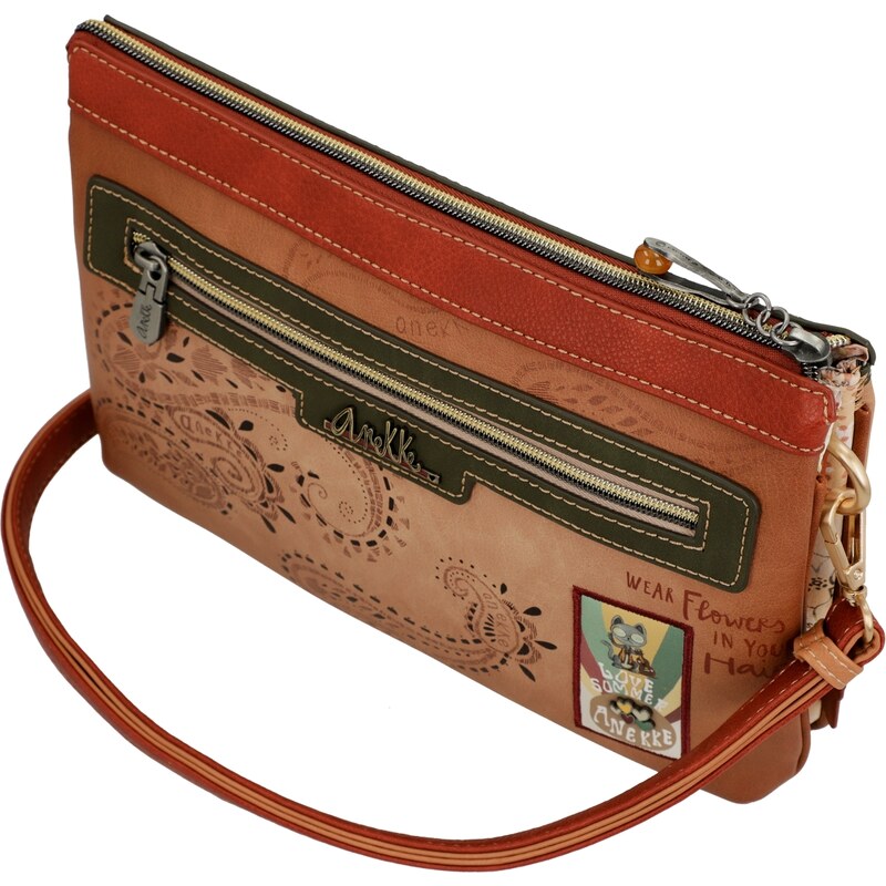 Anekke crossbody kabelka s odepínacím popruhem Peace & Love Camel