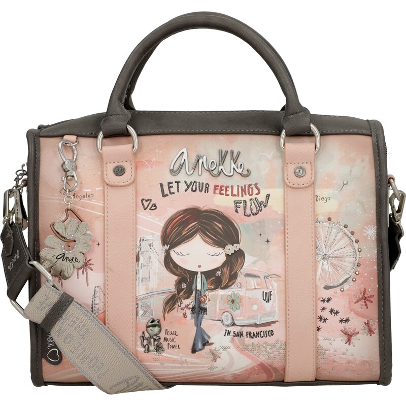 Anekke vintage kabelka do ruky Peace & Love Pink