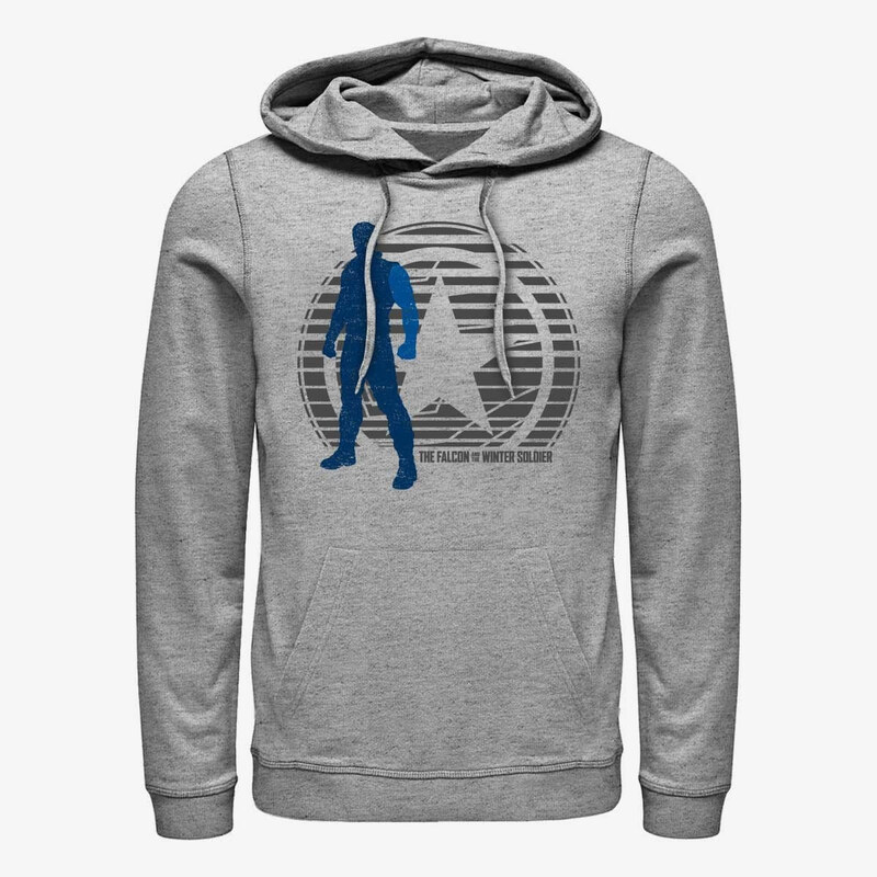 Pánská mikina Merch Marvel The Falcon and the Winter Soldier - WINTER SOLDIER SIMPLE LOCKUP Unisex Hoodie Heather Grey