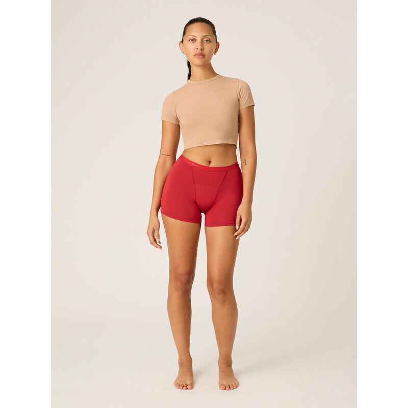 Menstruační kalhotky Modibodi Classic Boyshort Heavy-Overnight Rouge Red (MODI3993RR) XS