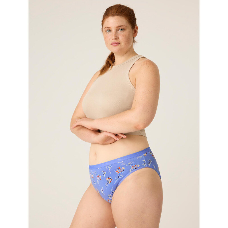 Menstruační kalhotky Modibodi Classic Bikini Light-Moderate Bouquet Blue (MODI4010BB) XS