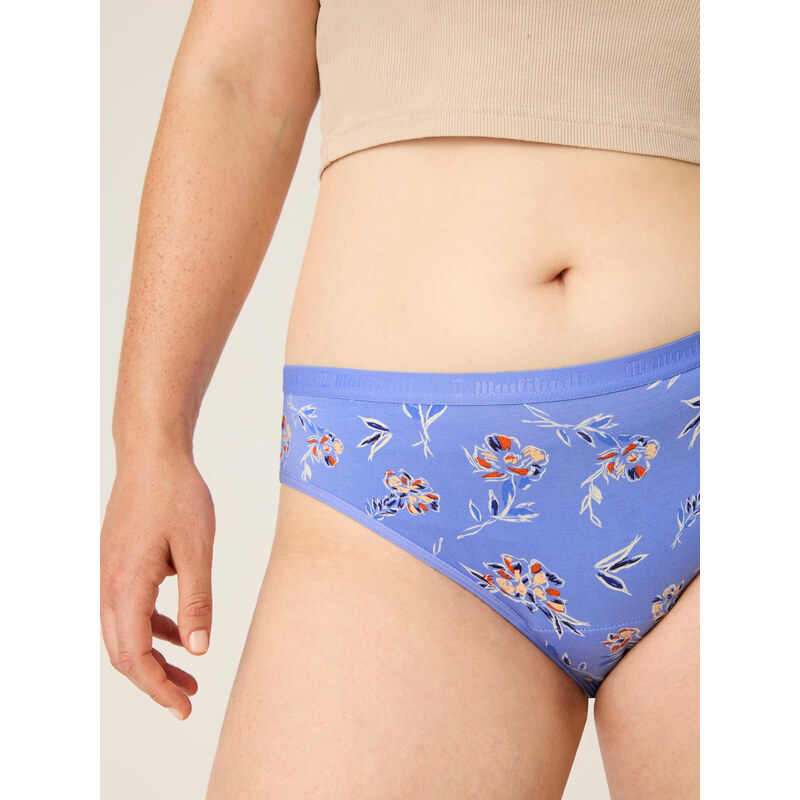 Menstruační kalhotky Modibodi Classic Bikini Light-Moderate Bouquet Blue (MODI4010BB) XS