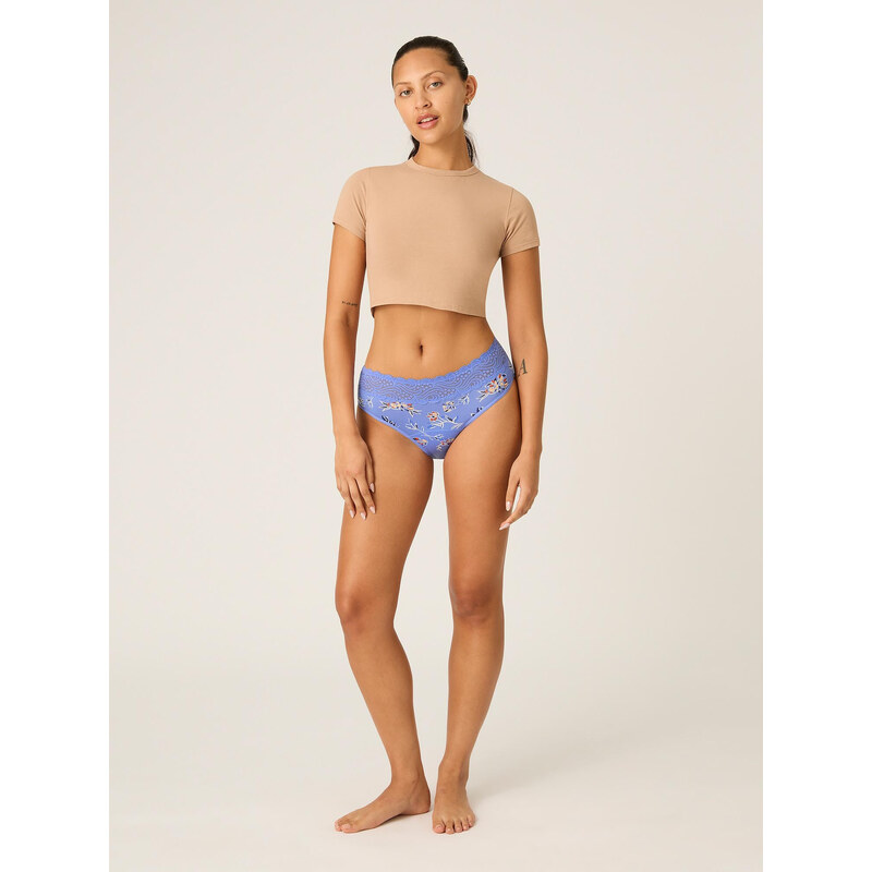 Menstruační kalhotky Modibodi Sensual Hi-Waist Bikini Moderate-Heavy Bouquet Blue (MODI4038BB) XS