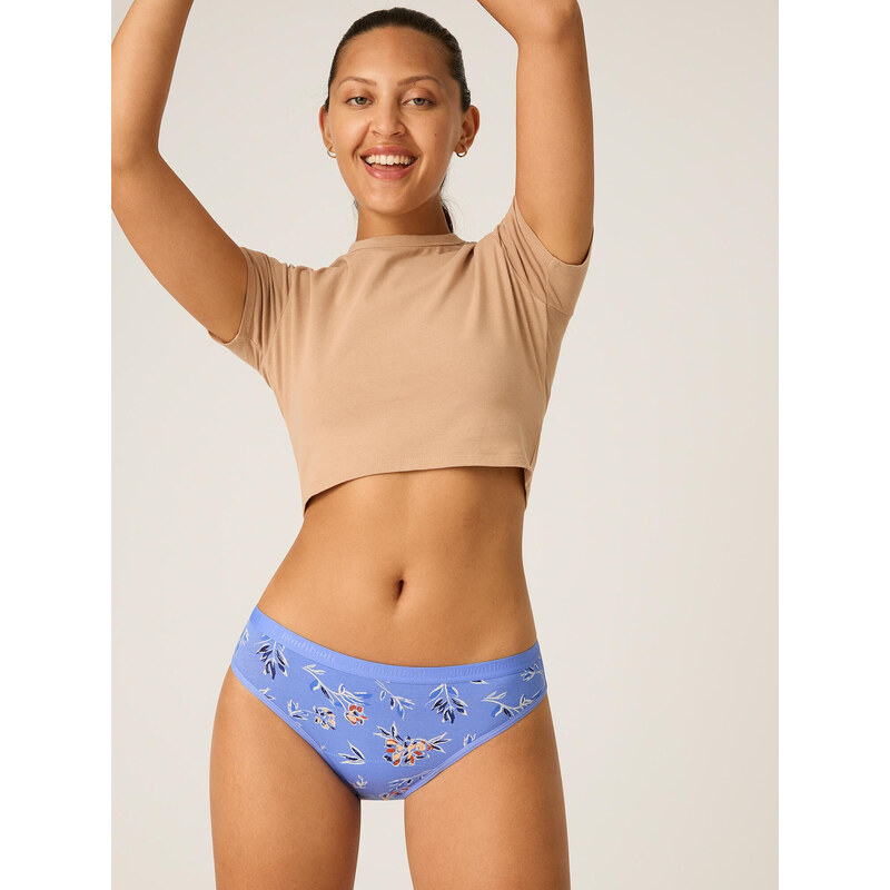 Menstruační kalhotky Modibodi Classic Bikini Light-Moderate Bouquet Blue (MODI4010BB) XS