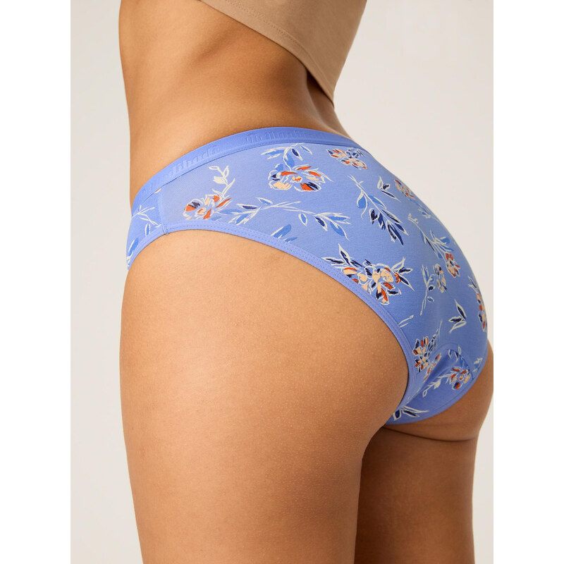 Menstruační kalhotky Modibodi Classic Bikini Light-Moderate Bouquet Blue (MODI4010BB) XS