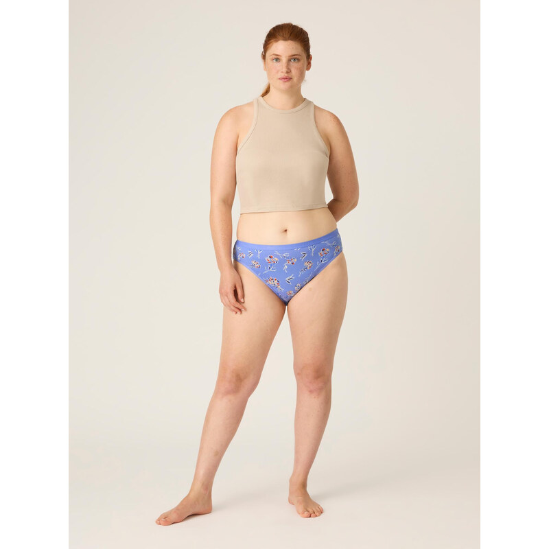 Menstruační kalhotky Modibodi Classic Bikini Light-Moderate Bouquet Blue (MODI4010BB) XS