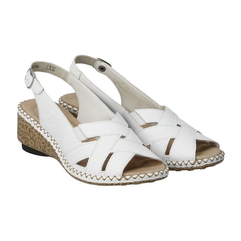 Letní sandály v bílé barvě Rieker 66189-80 bílá
