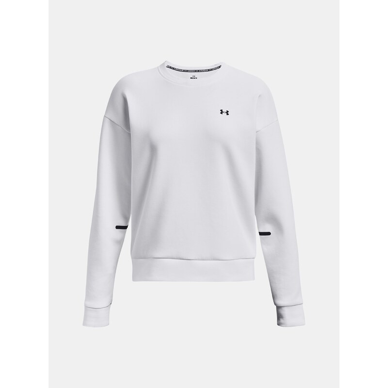 Mikina Under Armour Unstoppable Flc Crew-WHT