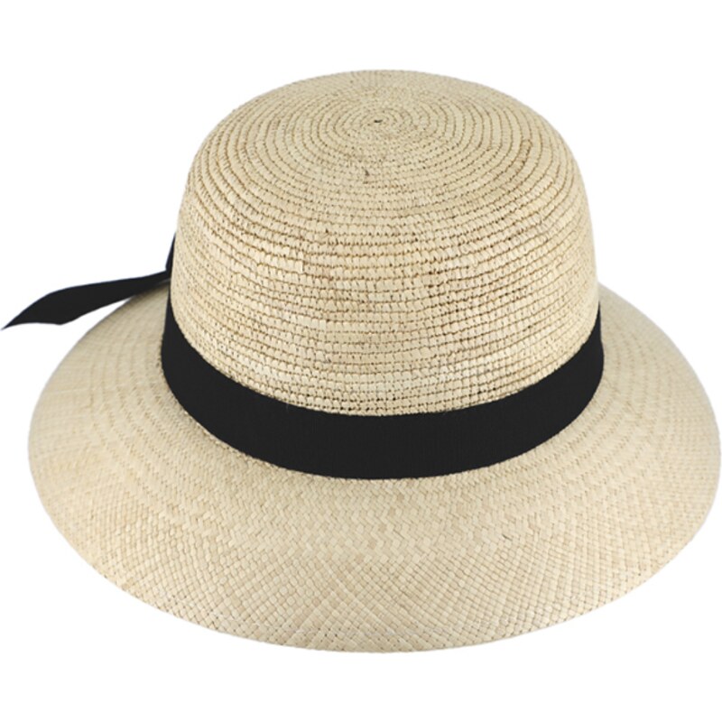 Fiebig Letní dámský slaměný klobouk Cloche - ručně pletený - Ekvádorská panama - "Crochet"