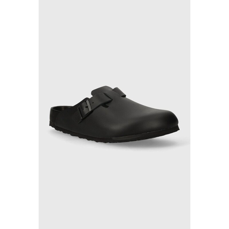 Kožené pantofle Birkenstock Boston pánské, černá barva, 1026813