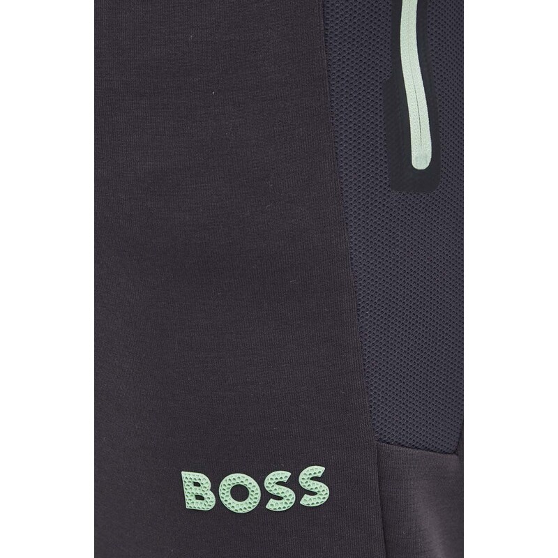 Tepláky Boss Green šedá barva, s aplikací