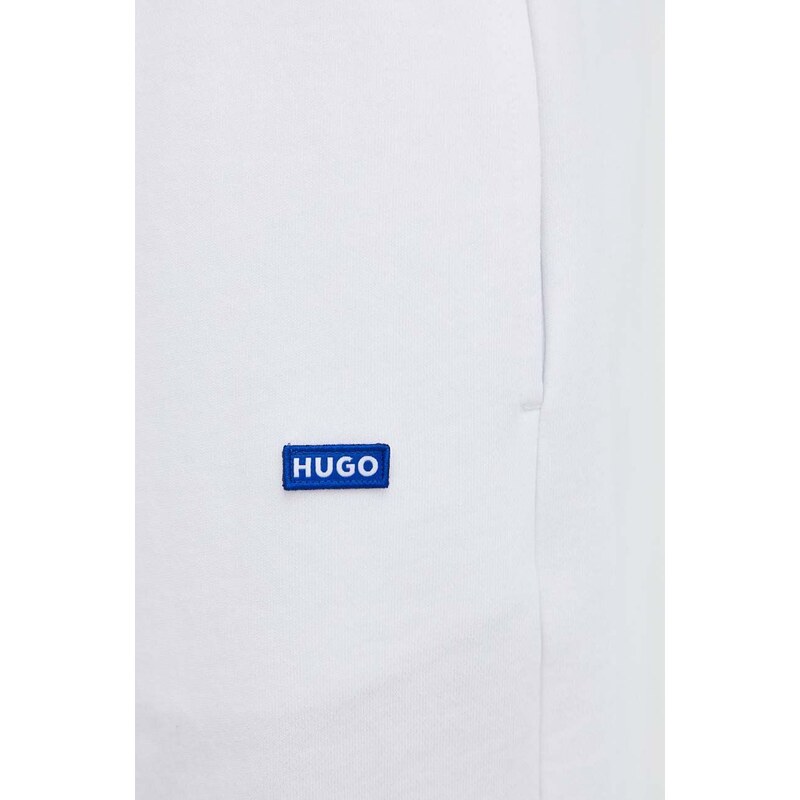 Bavlněné šortky Hugo Blue bílá barva