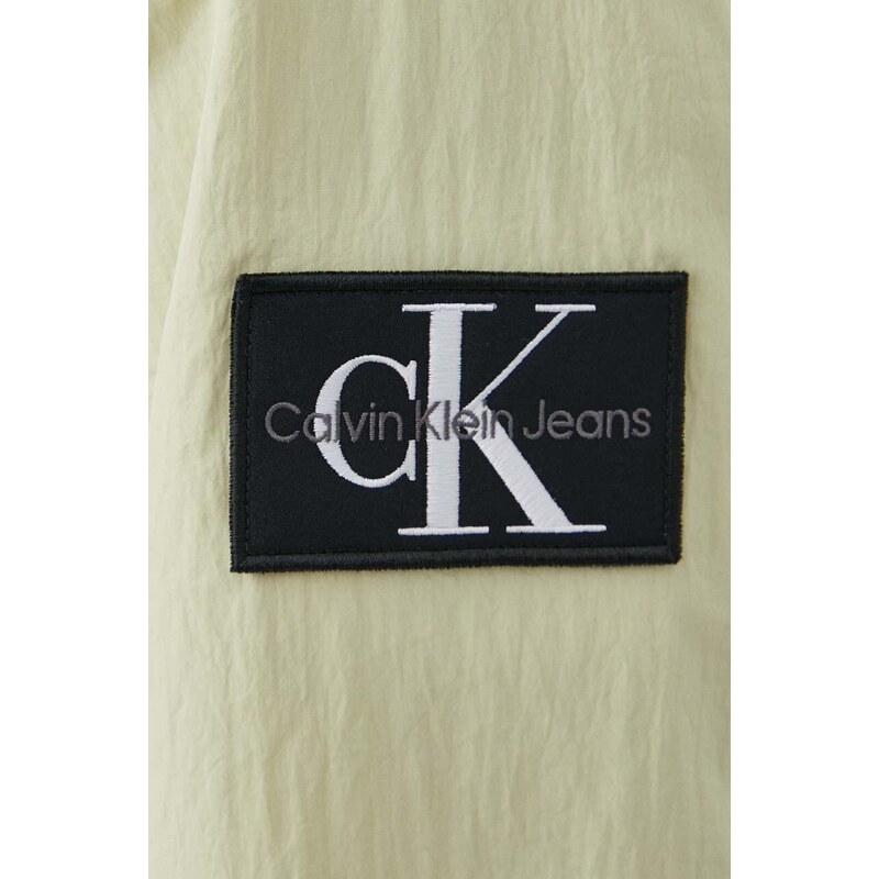 Bunda Calvin Klein Jeans pánská, zelená barva, přechodná