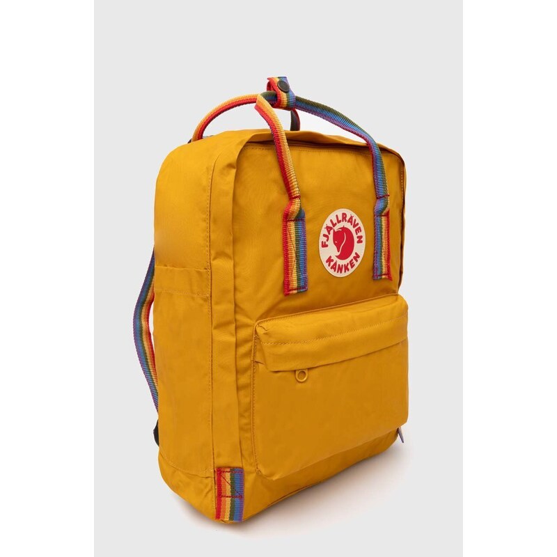 Batoh Fjallraven Kanken Rainbow dámský, oranžová barva, velký, s aplikací, F23620