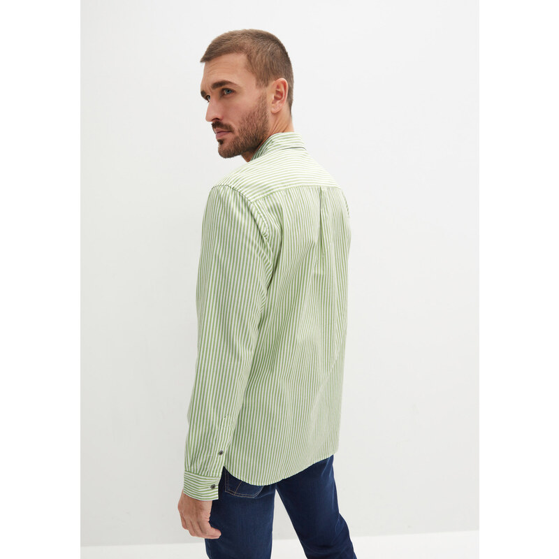 bonprix Košile s dlouhým rukávem Zelená