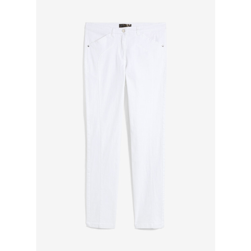 bonprix Pohodlné strečové kalhoty Bílá