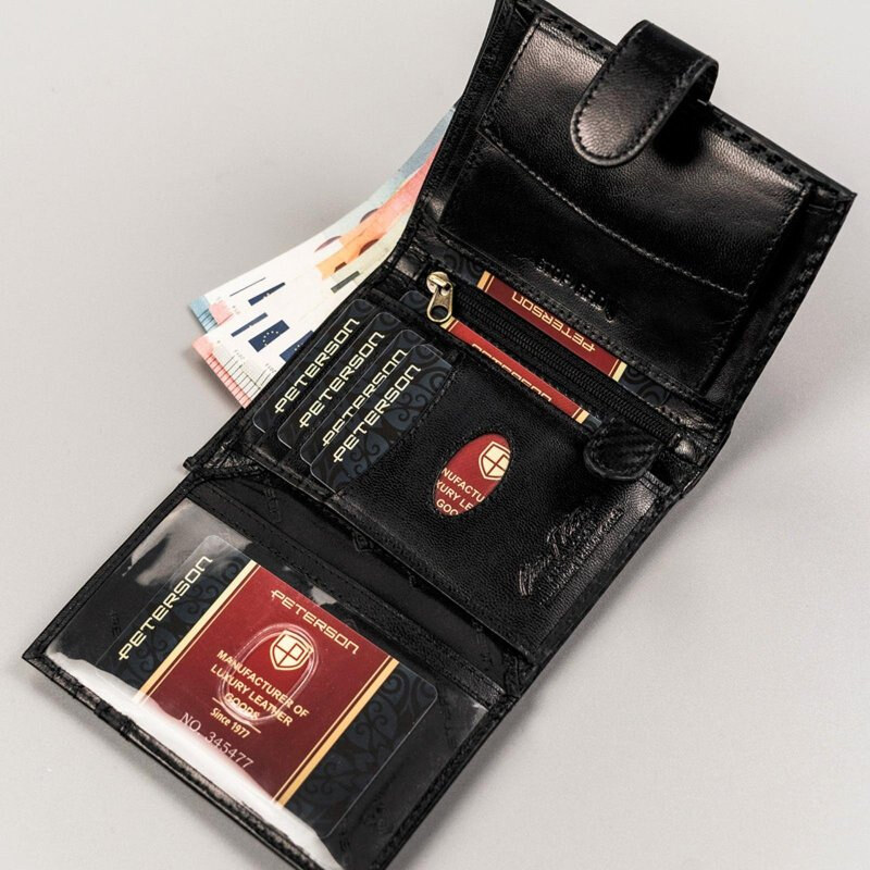 Peterson Pánská kožená karbonová peněženka s přezkou (GPPN421)