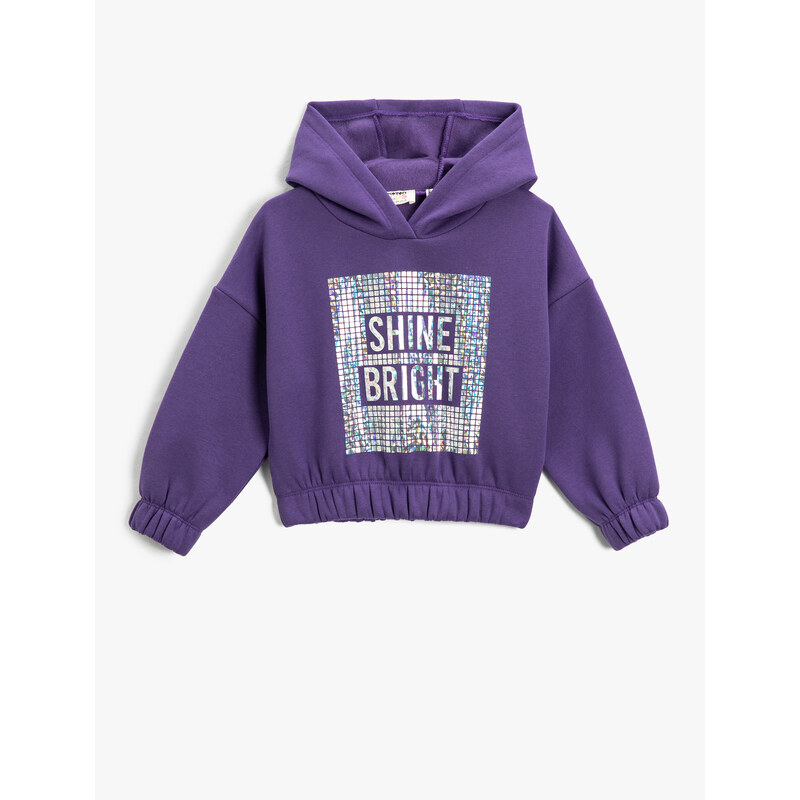 Koton Shiny Printed Hooded Sweatshirt