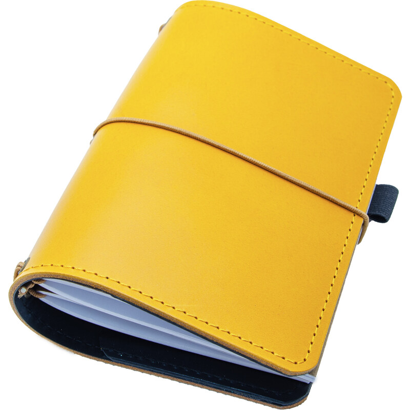 TlustyLeatherWorks Prémiový kožený zápisník AGNES ve stylu Midori vel.: MAXI (130x200mm)