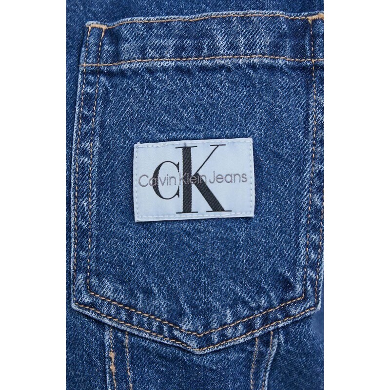 Džínová košile Calvin Klein Jeans dámská, regular, s klasickým límcem