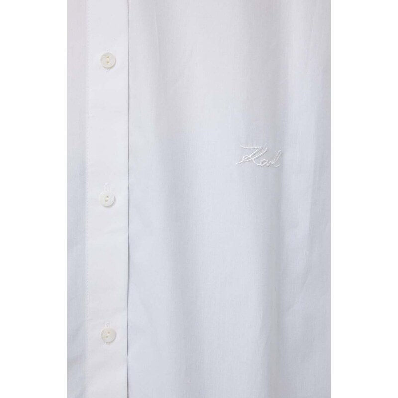 Bavlněná košile Karl Lagerfeld bílá barva, regular, s klasickým límcem