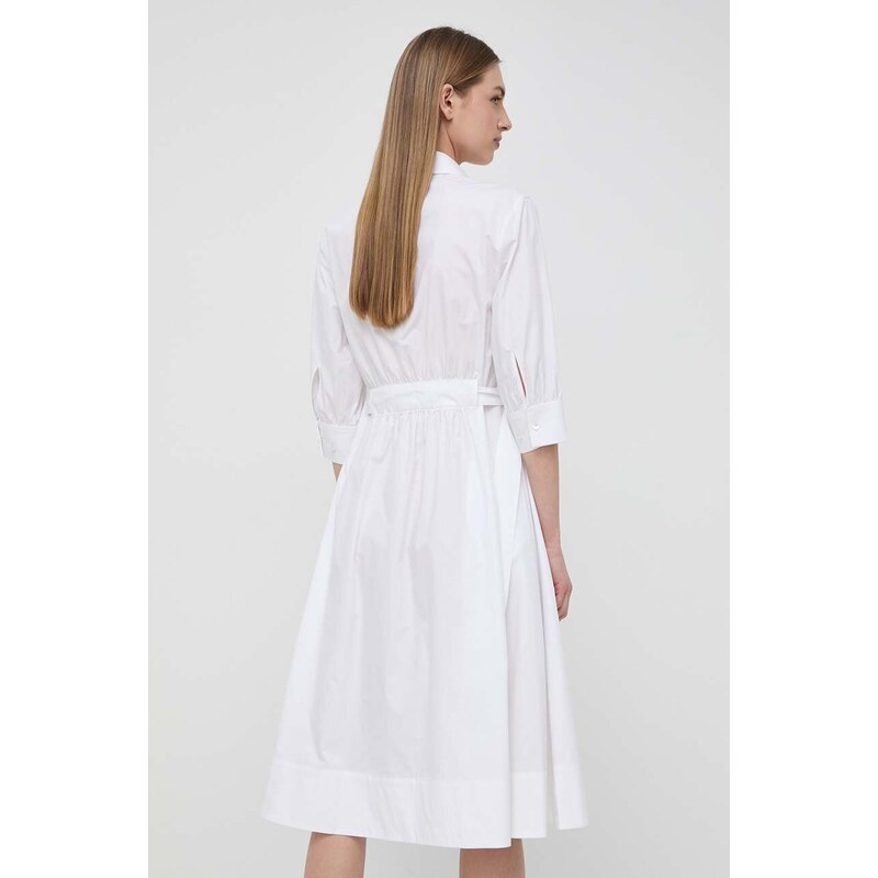 Bavlněné šaty Karl Lagerfeld bílá barva, mini