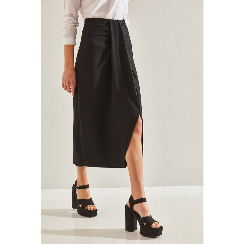 Bianco Lucci Women's Front Gathered Skirt