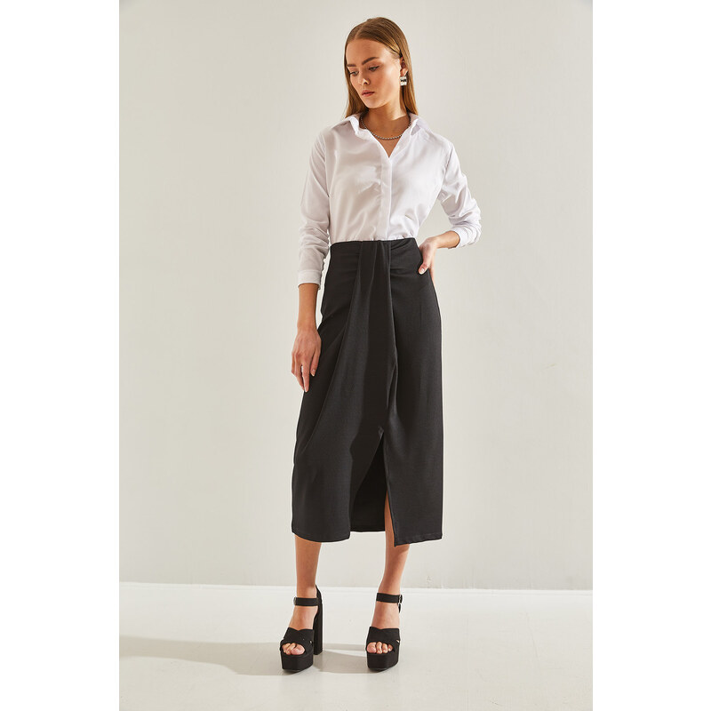 Bianco Lucci Women's Front Gathered Skirt
