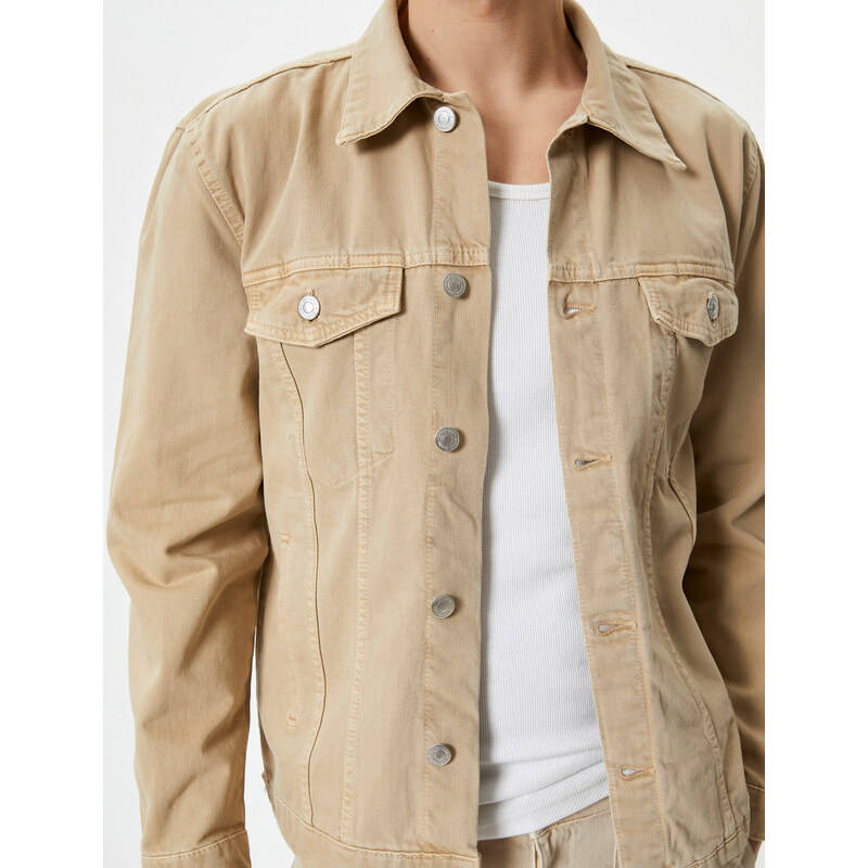 Koton Denim Jacket Pocket Detailed Buttoned Classic Collar