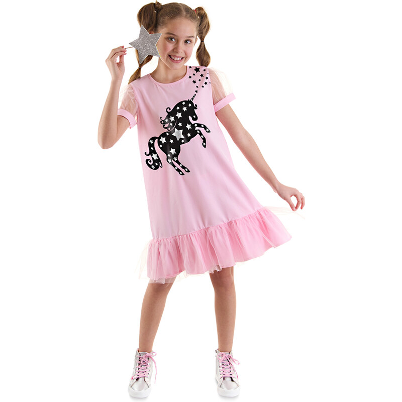 Mushi Starry Unicorn Girl Pink Tulle Dress