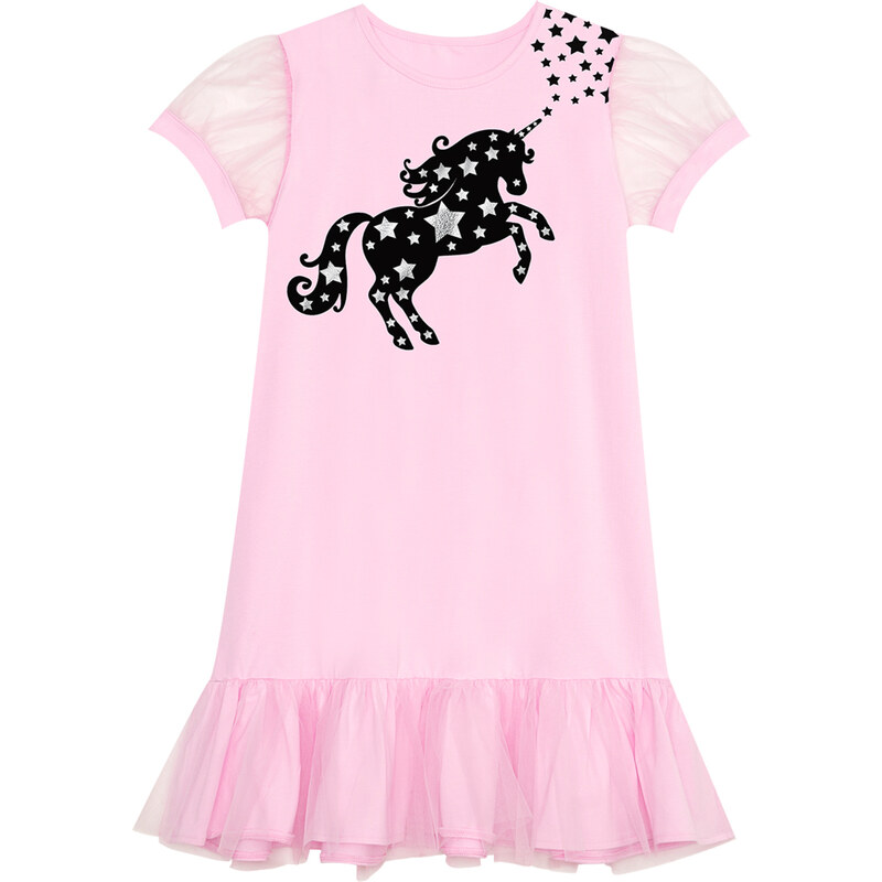 Mushi Starry Unicorn Girl Pink Tulle Dress