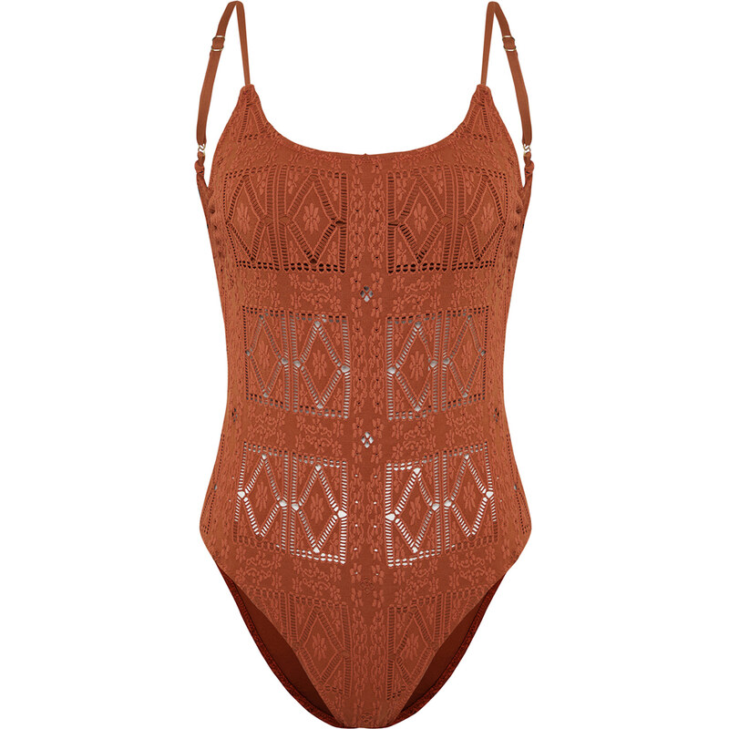 Trendyol Brown Regular Swimsuit