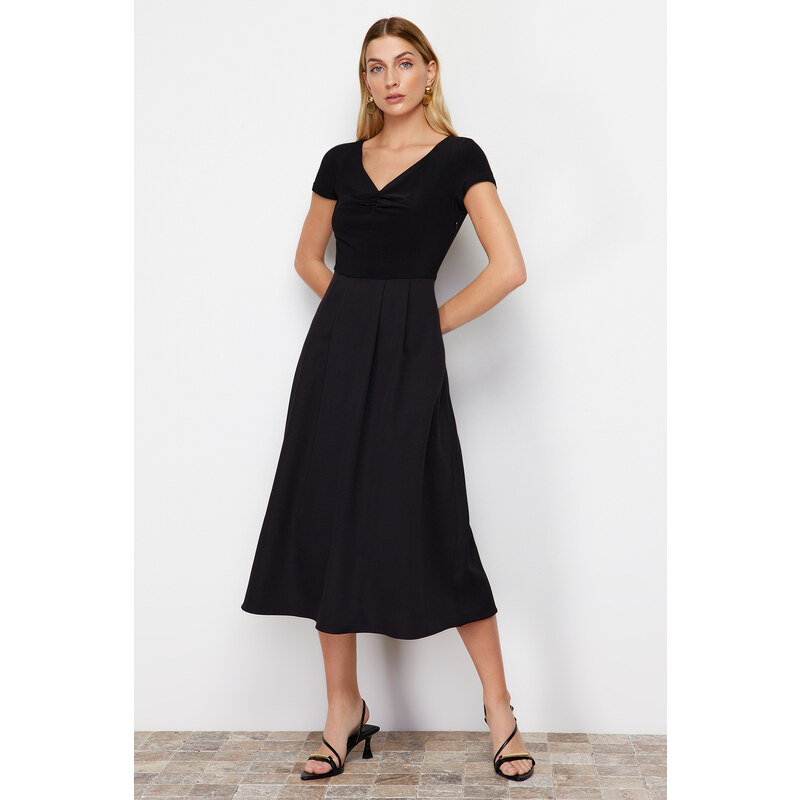 Trendyol Black Woven Midi Dress