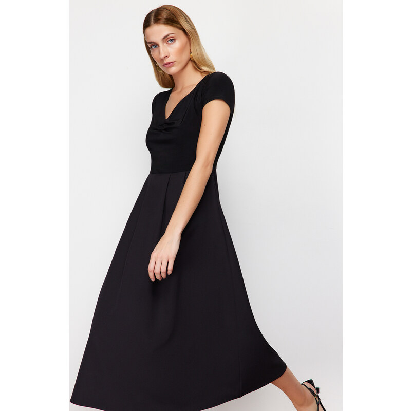 Trendyol Black Woven Midi Dress