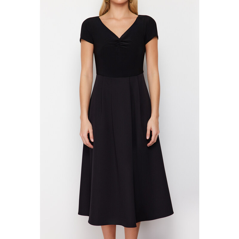 Trendyol Black Woven Midi Dress