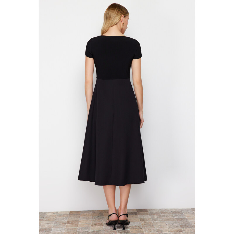 Trendyol Black Woven Midi Dress