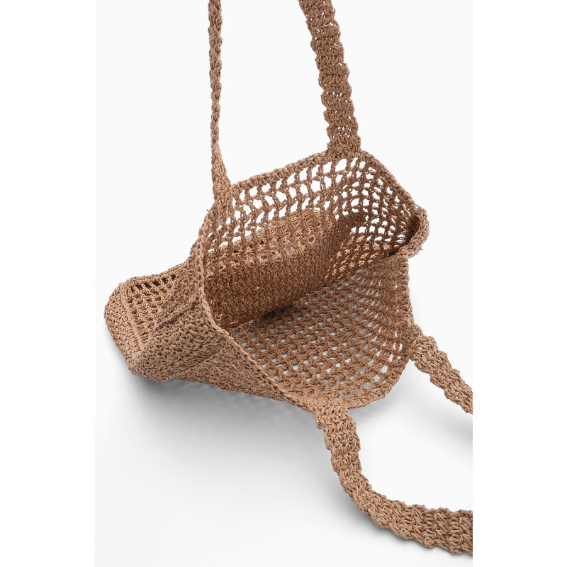 Marjin Women's Handmade Knitted Shoulder Bag Mirce Natural Straw